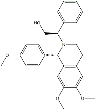 (1S)-1,2,3,4-Tetrahydro-2-[(R)-1-phenyl-2-hydroxyethyl]-1-(4-methoxyphenyl)-6,7-dimethoxyisoquinoline 结构式