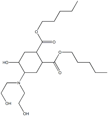 5-Hydroxy-4-[bis(2-hydroxyethyl)amino]-1,2-cyclohexanedicarboxylic acid dipentyl ester 结构式