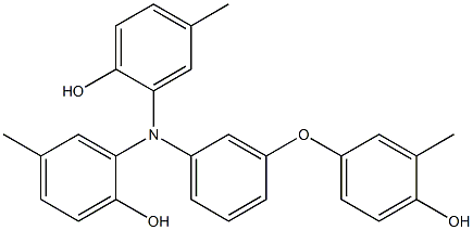 N,N-Bis(2-hydroxy-5-methylphenyl)-3-(4-hydroxy-3-methylphenoxy)benzenamine 结构式