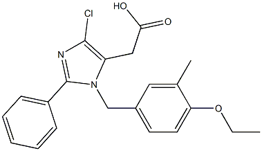 4-Chloro-1-(3-methyl-4-ethoxybenzyl)-2-(phenyl)-1H-imidazole-5-acetic acid 结构式