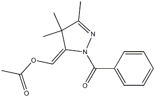 Acetic acid [[2-benzoyl-4,4,5-trimethyl-3,4-dihydro-2H-pyrazol]-3-ylidene]methyl ester 结构式