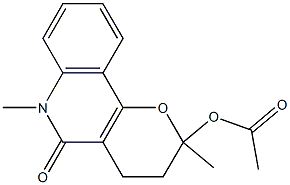 2-Acetoxy-2,6-dimethyl-3,4-dihydro-2H-pyrano[3,2-c]quinolin-5(6H)-one 结构式