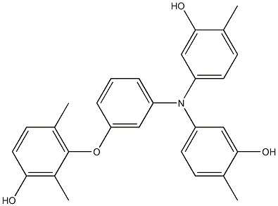 N,N-Bis(3-hydroxy-4-methylphenyl)-3-(3-hydroxy-2,6-dimethylphenoxy)benzenamine 结构式