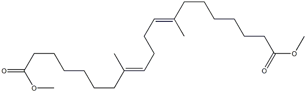 7,12-Dimethyl-7,11-octadecadiene-1,18-dicarboxylic acid dimethyl ester 结构式