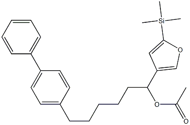 Acetic acid 1-[5-(trimethylsilyl)-3-furyl]-6-(biphenyl-4-yl)hexyl ester 结构式