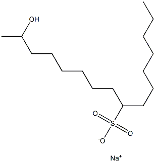 15-Hydroxyhexadecane-8-sulfonic acid sodium salt 结构式