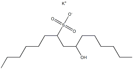 9-Hydroxypentadecane-7-sulfonic acid potassium salt 结构式