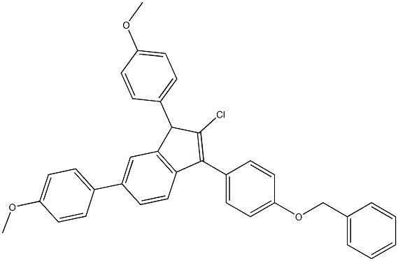 2-Chloro-3-(4-benzyloxyphenyl)-1,6-bis(4-methoxyphenyl)-1H-indene 结构式