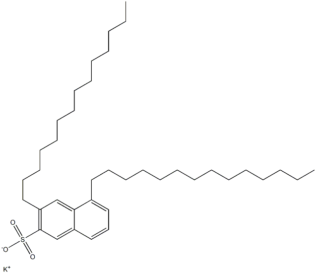 3,5-Ditetradecyl-2-naphthalenesulfonic acid potassium salt 结构式