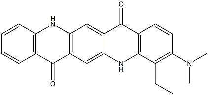 3-(Dimethylamino)-4-ethyl-5,12-dihydroquino[2,3-b]acridine-7,14-dione 结构式