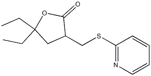 Dihydro-3-[(2-pyridinylthio)methyl]-5,5-diethylfuran-2(3H)-one 结构式