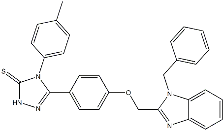 5-[4-[(1-Benzyl-1H-benzimidazol-2-yl)methoxy]phenyl]-4-(p-toluyl)-2H-1,2,4-triazole-3(4H)-thione 结构式