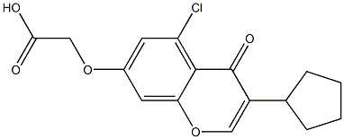 [(5-Chloro-3-cyclopentyl-4-oxo-4H-1-benzopyran-7-yl)oxy]acetic acid 结构式