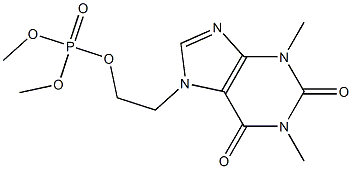 Phosphoric acid dimethyl 2-(1,2,3,6-tetrahydro-1,3-dimethyl-2,6-dioxo-7H-purin-7-yl)ethyl ester 结构式