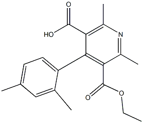 2,6-Dimethyl-4-(2,4-dimethylphenyl)pyridine-3,5-dicarboxylic acid 3-ethyl ester 结构式