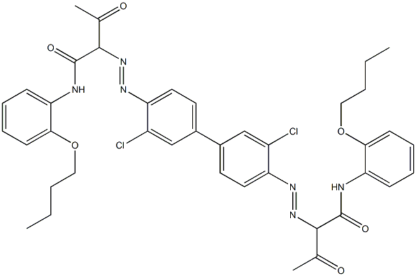 4,4'-Bis[[1-(2-butoxyphenylamino)-1,3-dioxobutan-2-yl]azo]-3,3'-dichloro-1,1'-biphenyl 结构式