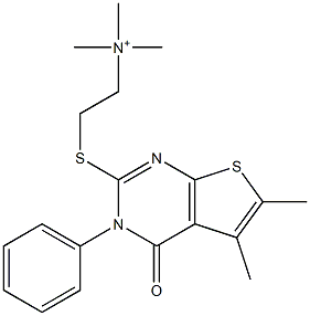 N,N,N-Trimethyl[2-[[[5,6-dimethyl-3-phenyl-3,4-dihydro-4-oxothieno[2,3-d]pyrimidin]-2-yl]thio]ethyl]aminium 结构式