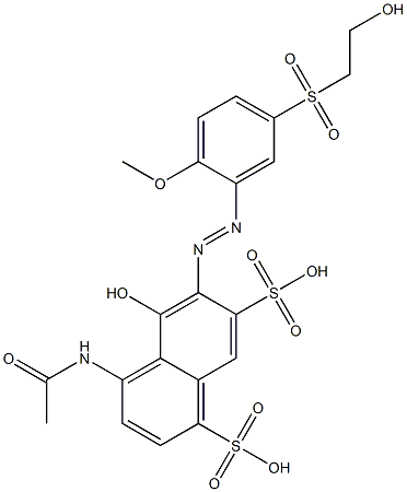 4-Acetylamino-5-hydroxy-6-[5-(2-hydroxyethylsulfonyl)-2-methoxyphenylazo]-1,7-naphthalenedisulfonic acid 结构式