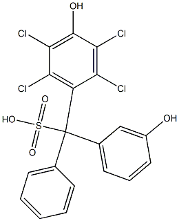 (2,3,5,6-Tetrachloro-4-hydroxyphenyl)(3-hydroxyphenyl)phenylmethanesulfonic acid 结构式