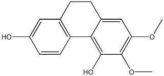 2,3-Dimethoxy-9,10-dihydrophenanthrene-4,7-diol 结构式