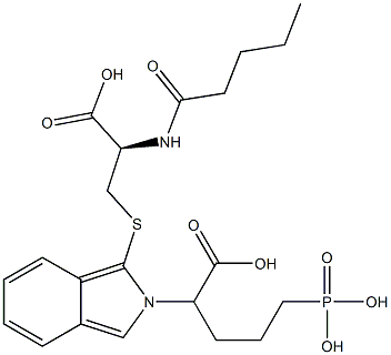 S-[2-(4-Phosphono-1-carboxybutyl)-2H-isoindol-1-yl]-N-valeryl-L-cysteine 结构式