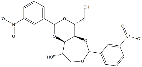 1-O,4-O:3-O,5-O-Bis(3-nitrobenzylidene)-D-glucitol 结构式