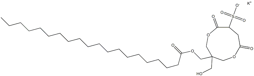 1-(1-Oxoicosyloxymethyl)-1-(hydroxymethyl)-4,7-dioxo-3,8-dioxacyclononane-6-sulfonic acid potassium salt 结构式