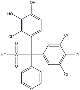 (2-Chloro-3,4-dihydroxyphenyl)(3,4,5-trichlorophenyl)phenylmethanesulfonic acid 结构式