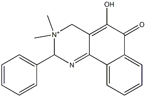 2,3,4,6-Tetrahydro-5-hydroxy-6-oxo-2-phenyl-3,3-dimethylbenzo[h]quinazolin-3-ium 结构式