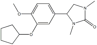 1,3-Dimethyl-4-[3-cyclopentyloxy-4-methoxyphenyl]-2-imidazolidone 结构式