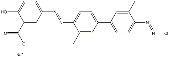 5-[4'-(Chloroazo)-3,3'-dimethyl-4-biphenylylazo]-2-hydroxybenzoic acid sodium salt 结构式