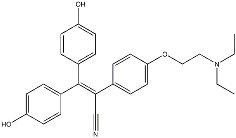 2-[4-(2-Diethylaminoethoxy)phenyl]-3,3-bis(4-hydroxyphenyl)acrylonitrile 结构式