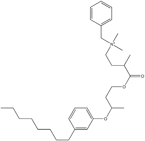 N,N-Dimethyl-N-benzyl-N-[3-[[3-(3-octylphenyloxy)butyl]oxycarbonyl]butyl]aminium 结构式