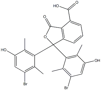 1,1-Bis(3-bromo-5-hydroxy-2,6-dimethylphenyl)-1,3-dihydro-3-oxoisobenzofuran-4-carboxylic acid 结构式