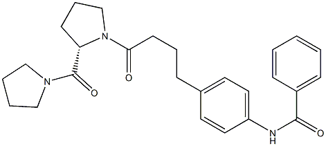 N-[4-[4-Oxo-4-[(2S)-2-(1-pyrrolidinylcarbonyl)-1-pyrrolidinyl]butyl]phenyl]benzamide 结构式