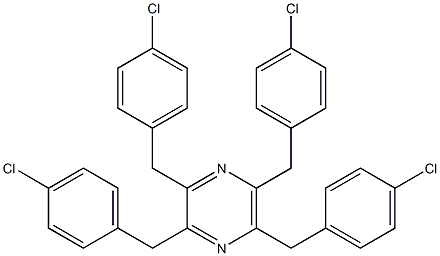 2,3,5,6-Tetrakis(p-chlorobenzyl)pyrazine 结构式