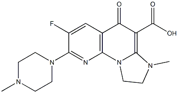 3-Fluoro-5,7,8,9-tetrahydro-7-methyl-2-(4-methyl-1-piperazinyl)-5-oxoimidazo[1,2-a][1,8]naphthyridine-6-carboxylic acid 结构式