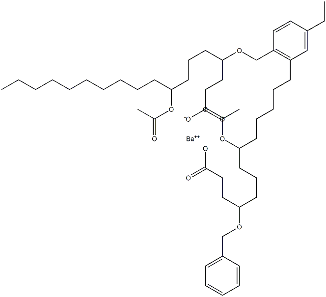 Bis(4-benzyloxy-8-acetyloxystearic acid)barium salt 结构式