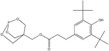 3-(3,5-Di-tert-butyl-4-hydroxyphenyl)propionic acid (2,6,7-trioxa-1-phosphabicyclo[2.2.2]octan-4-yl)methyl ester 结构式