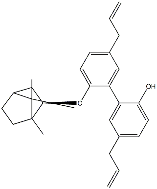 2-[[(2R)-Bornan-2-yl]oxy]-5,5'-di(2-propenyl)-1,1'-biphenyl-2'-ol 结构式