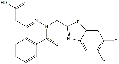 3-[(5,6-Dichloro-2-benzothiazolyl)methyl]-3,4-dihydro-4-oxophthalazine-1-acetic acid 结构式