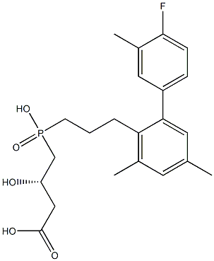 (3S)-3-Hydroxy-4-[hydroxy[3-[2-(4-fluoro-3-methylphenyl)-4,6-dimethylphenyl]propyl]phosphinyl]butyric acid 结构式