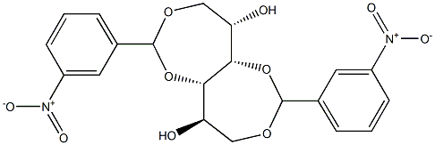 1-O,4-O:3-O,6-O-Bis(3-nitrobenzylidene)-L-glucitol 结构式