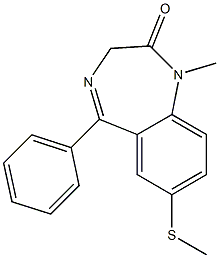 7-Methylthio-1-methyl-5-(phenyl)-1H-1,4-benzodiazepin-2(3H)-one 结构式