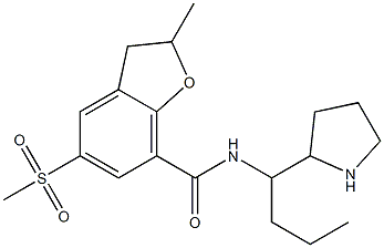 2,3-Dihydro-2-methyl-5-(methylsulfonyl)-N-[1-propyl-2-pyrrolidinylmethyl]benzofuran-7-carboxamide 结构式