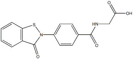 4-[(2,3-Dihydro-3-oxo-1,2-benzisothiazol)-2-yl]-N-(carboxymethyl)benzamide 结构式