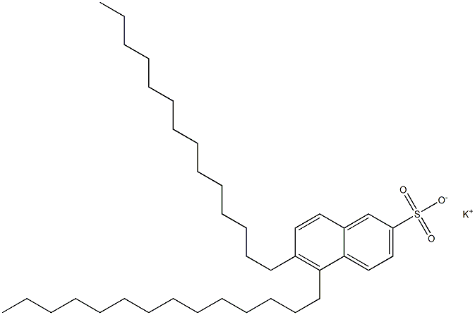 5,6-Ditetradecyl-2-naphthalenesulfonic acid potassium salt 结构式