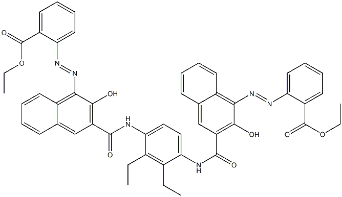 1,4-Bis[1-[[2-(ethoxycarbonyl)phenyl]azo]-2-hydroxy-3-naphthoylamino]-2,3-diethylbenzene 结构式