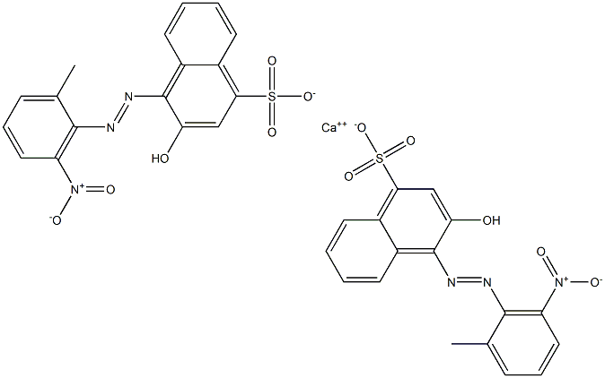 Bis[1-[(2-methyl-6-nitrophenyl)azo]-2-hydroxy-4-naphthalenesulfonic acid]calcium salt 结构式