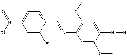 2,5-Dimethoxy-4-[(2-bromo-4-nitrophenyl)azo]benzenediazonium 结构式